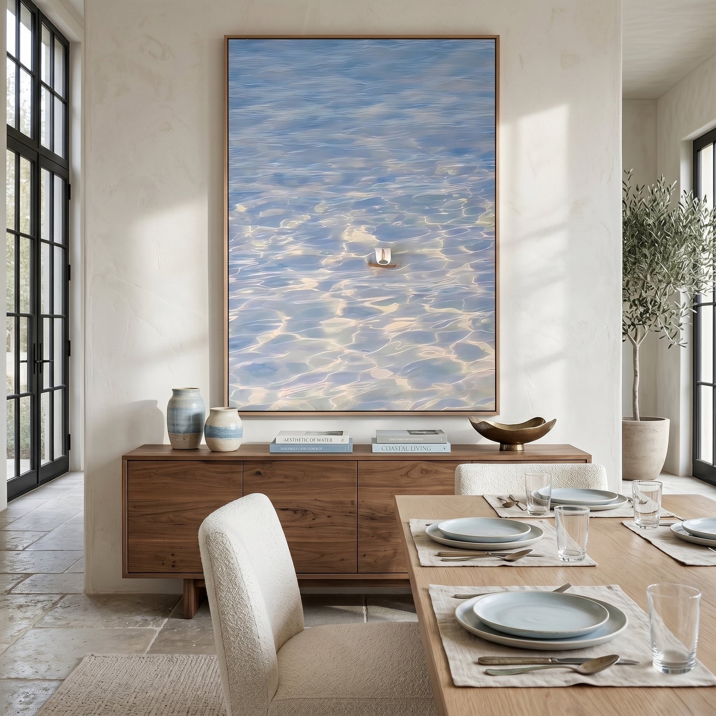 Modern Minimalist Blue Water Ripple Art SQ0175 - Viral Wall Art