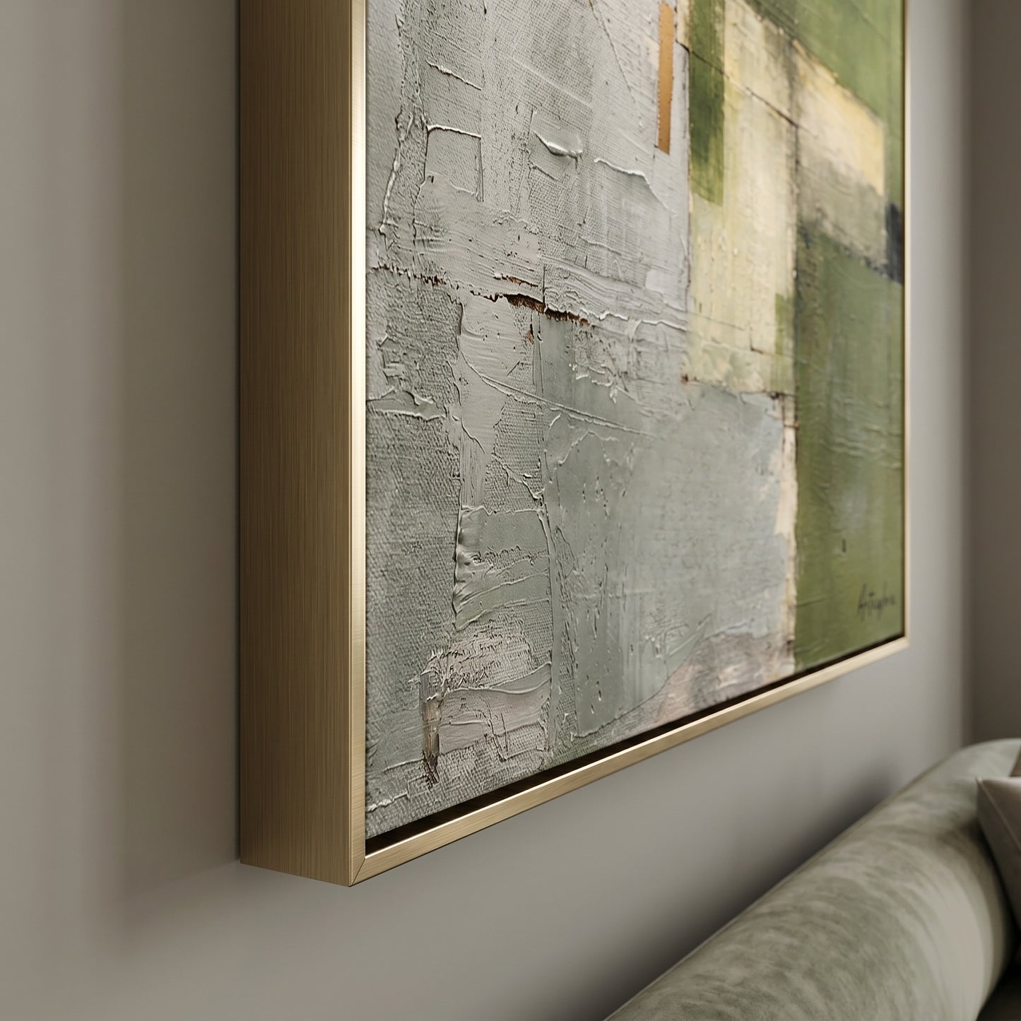 Sage Green 3D Textured Abstract Art SR0013 - Viral Wall Art