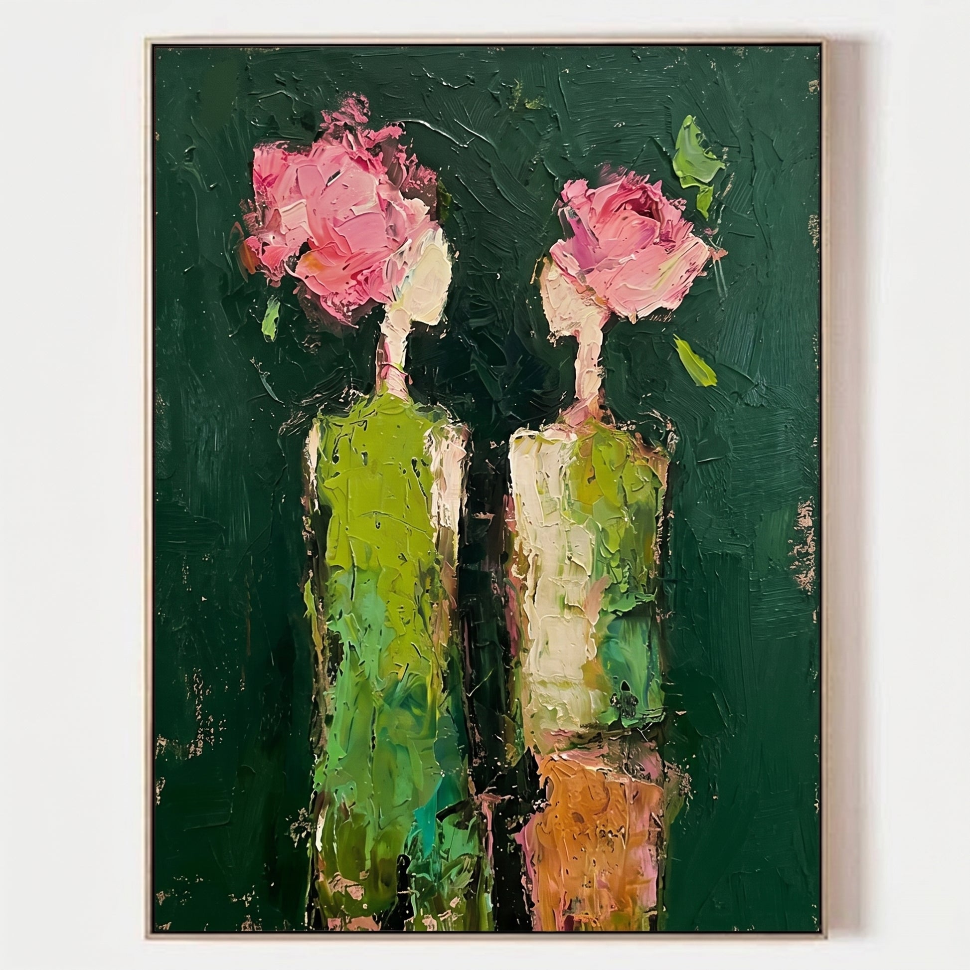 3D Heavy Texture Floral Portrait Painting SR0167 - Viral Wall Art