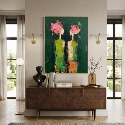 3D Heavy Texture Floral Portrait Painting SR0167 - Viral Wall Art