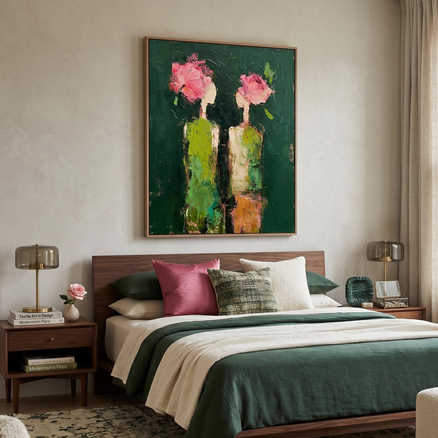 3D Heavy Texture Floral Portrait Painting SR0167 - Viral Wall Art