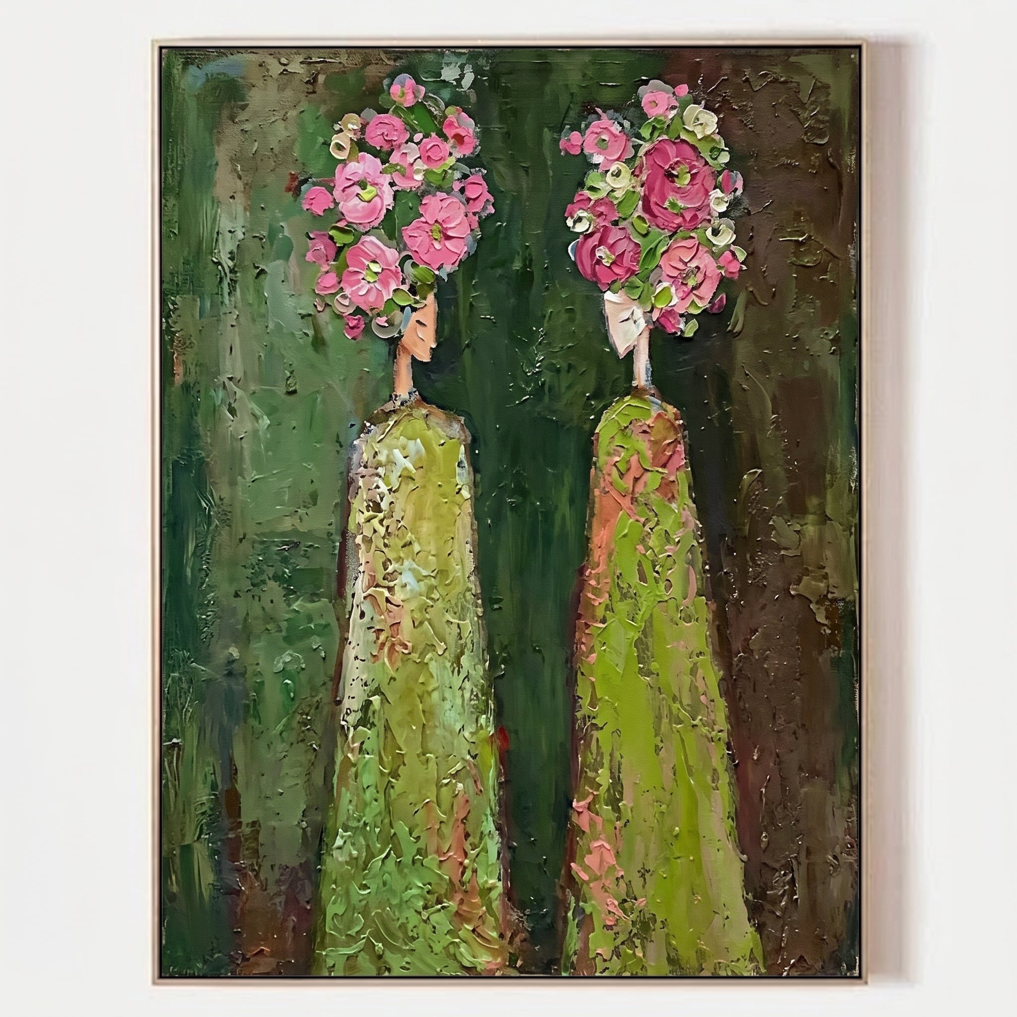 Sculptural Impasto Floral Portrait Painting SR0168 - Viral Wall Art