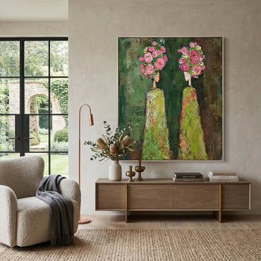 Sculptural Impasto Floral Portrait Painting SR0168 - Viral Wall Art