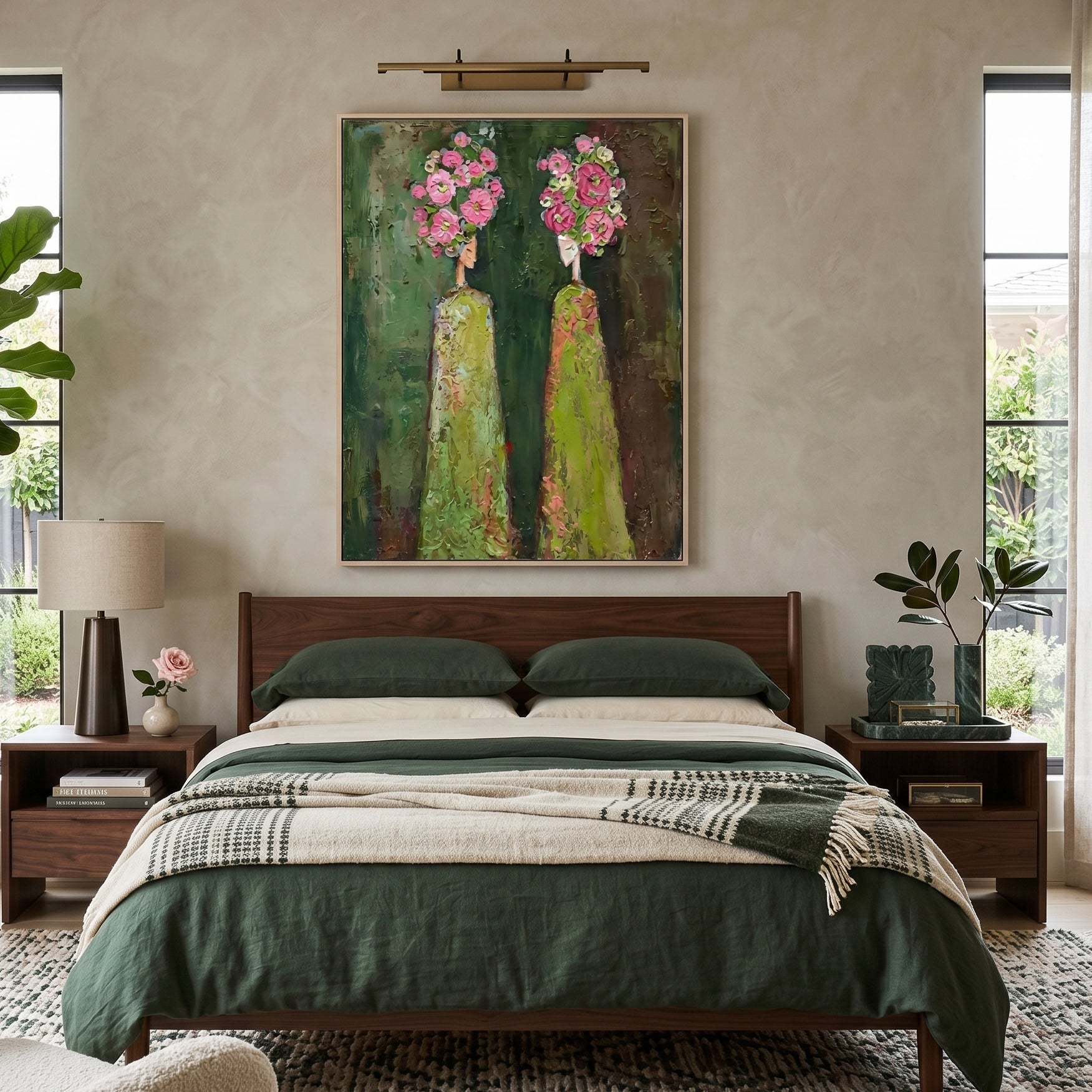 Sculptural Impasto Floral Portrait Painting SR0168 - Viral Wall Art