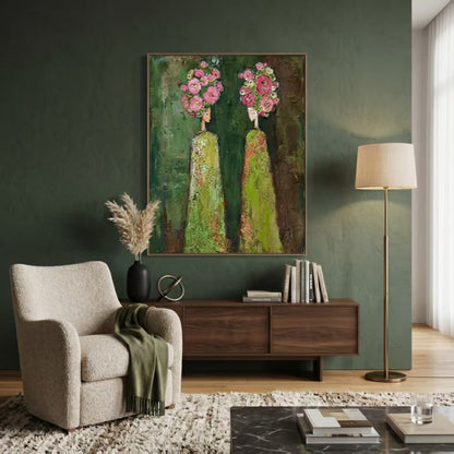 Sculptural Impasto Floral Portrait Painting SR0168 - Viral Wall Art