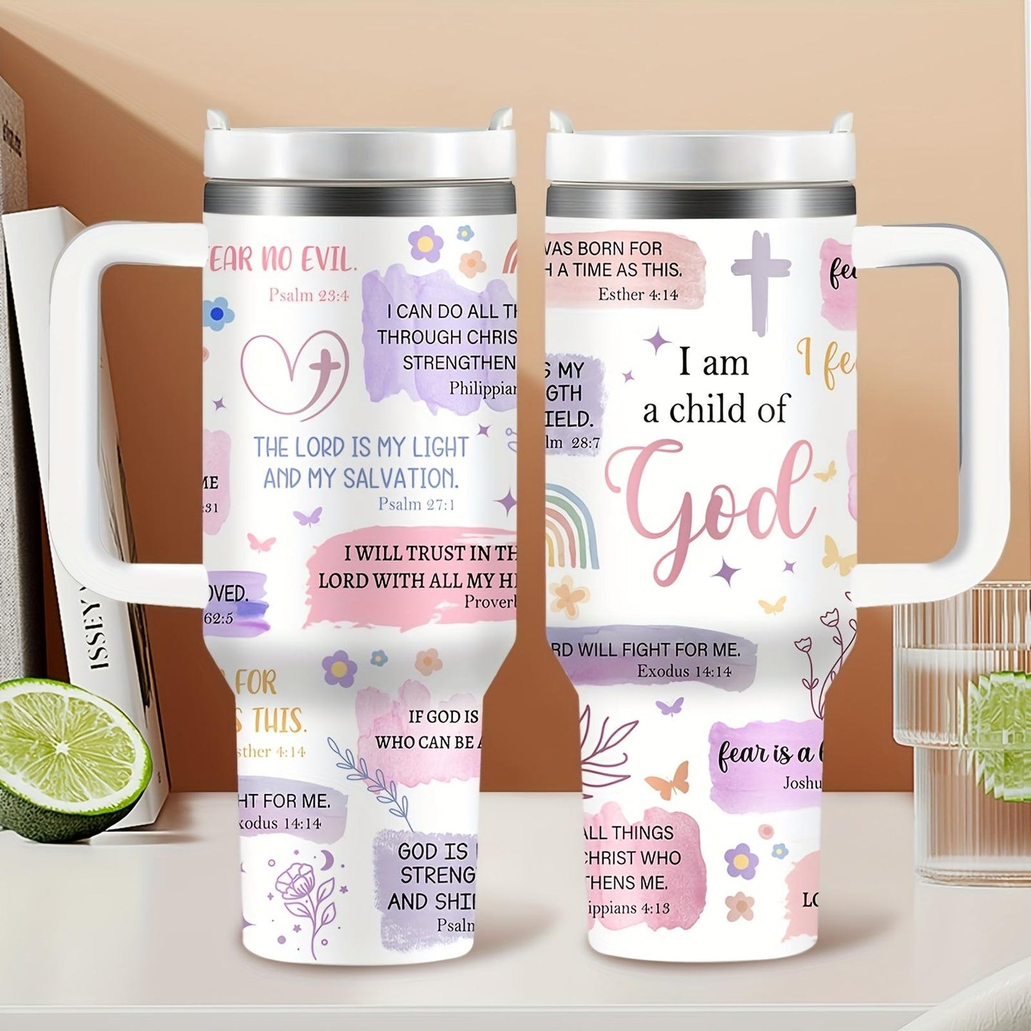 40oz Christian Stainless Steel Vacuum Insulated Flask - Reusable Coffee Water Bottle with Handle, Unique Mothers Day Gift for Mom from Daughter Son, Flasks, Water Bottles, Insulation