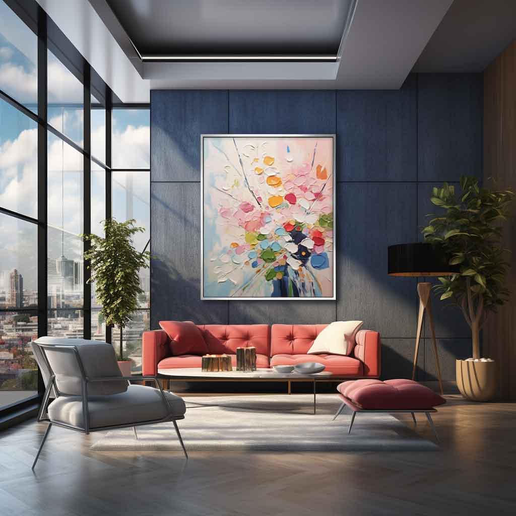 3D Heavy Texture Abstract Floral Oil Painting CZ0096 - Viral Wall Art