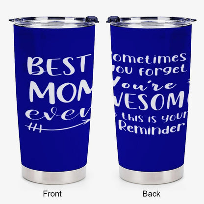20oz Insulated Vacuum Flask Mug - Portable Stylish Drinkware with Lid, "Sometimes You Forget" Inspirational Quote, Best Mom Ever Encouragement Gift for Mother's Day, Flasks, Stainless