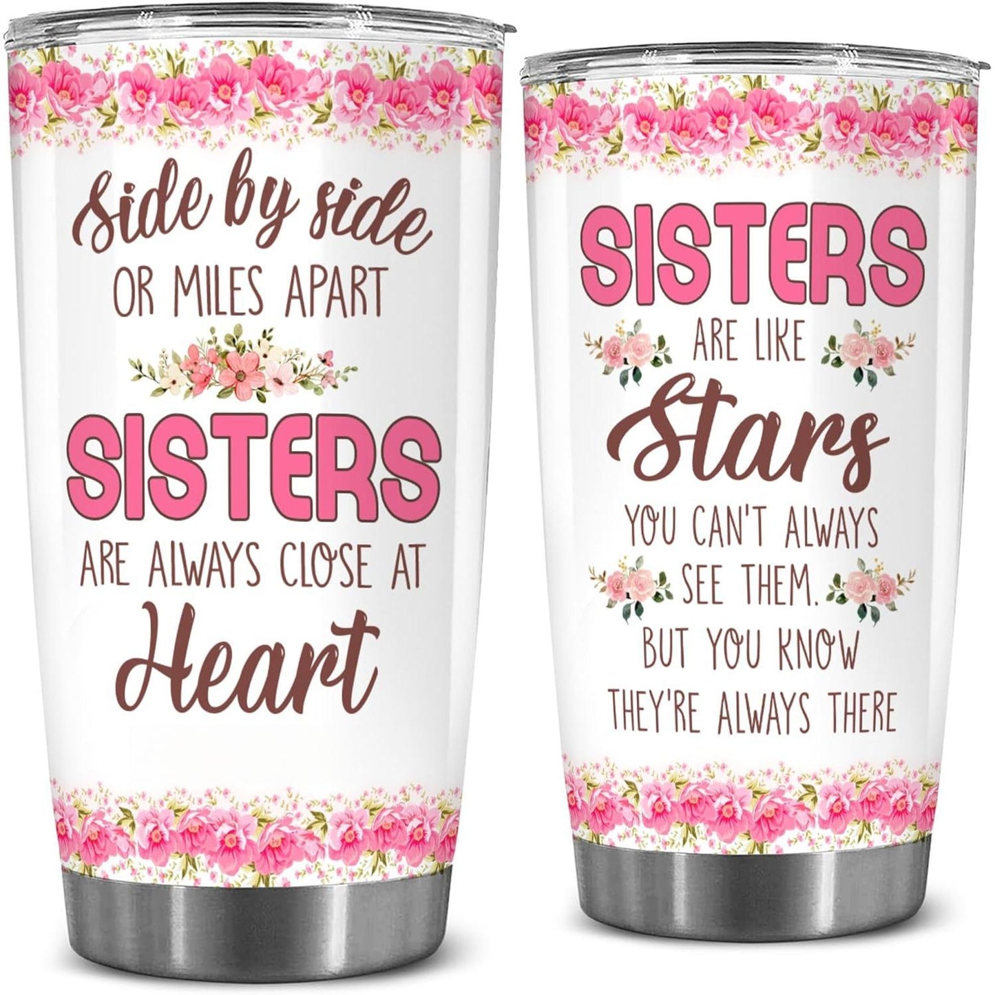Soul Sister 20oz Insulated Tumbler - Meaningful Sister Gift from Sister, Unique Birthday Cup for Best Friend, Big Sister Little Sister Travel Mug
