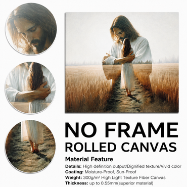 Jesus Hugging Woman Canvas Wall Art – Christian & Faith Decor