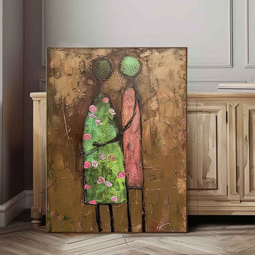 Earthy Brown & Sage Green Expressionist Wall Art SR0047 - Viral Wall Art