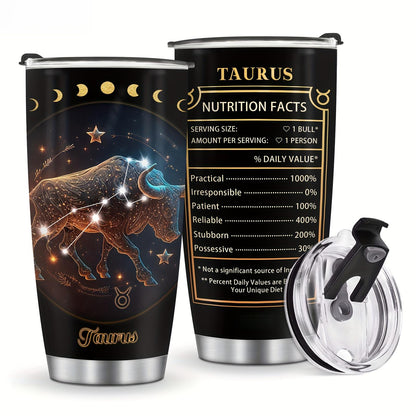 1pc Constellation Tumbler Gift, 20oz Goth Witchy Tumbler, Constellation Cup/Mug, Zodiac Gifts for Men Women, Astrology Fans Birthday Gifts Stainless Steel Coffee Cup, Constellation Gifts