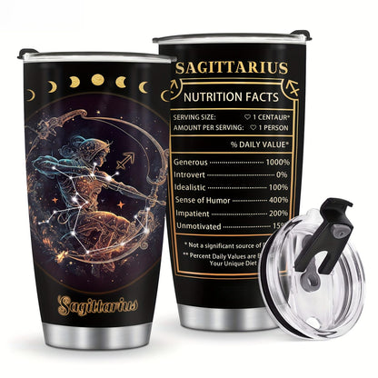 1pc Constellation Tumbler Gift, 20oz Goth Witchy Tumbler, Constellation Cup/Mug, Zodiac Gifts for Men Women, Astrology Fans Birthday Gifts Stainless Steel Coffee Cup, Constellation Gifts