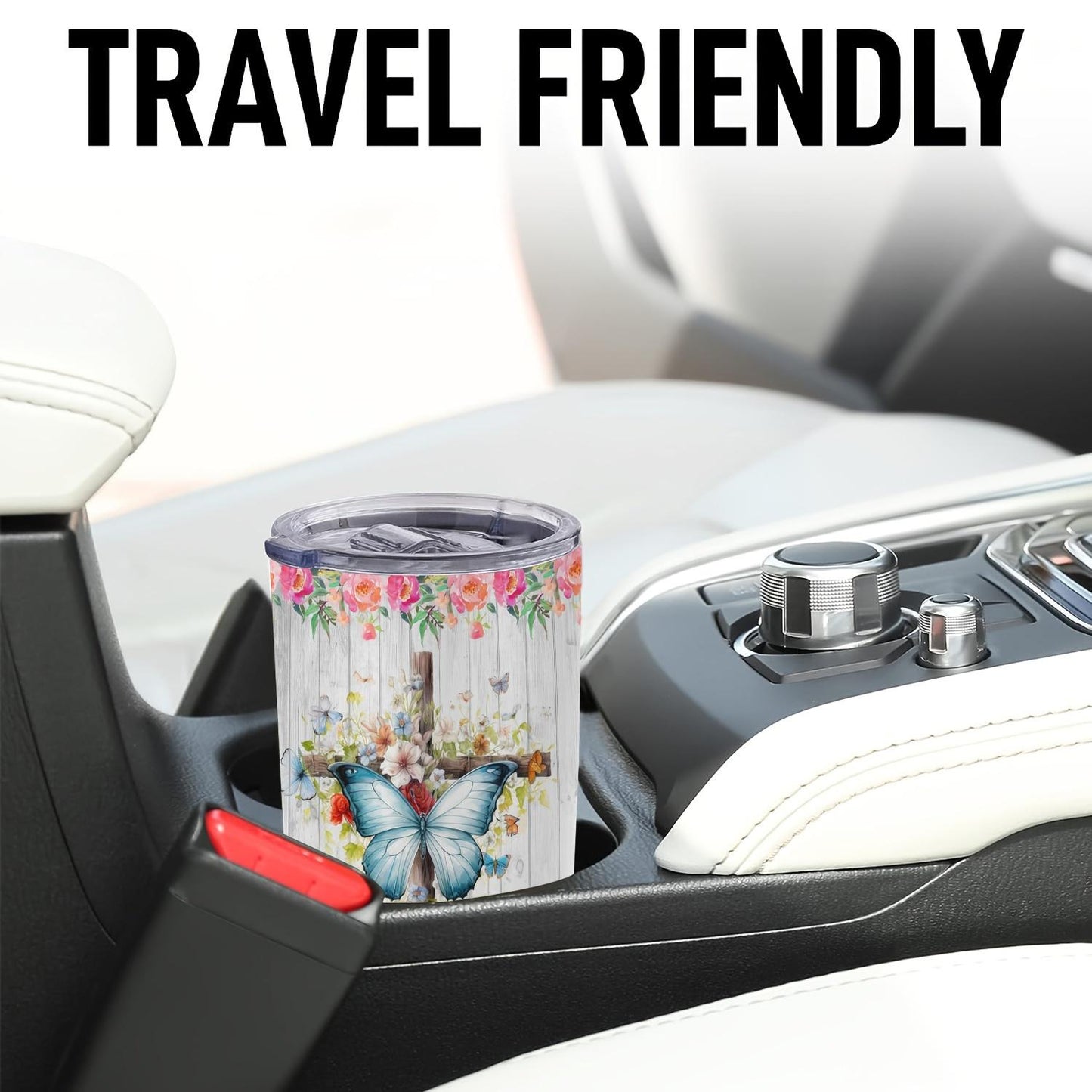 1pc, 20oz Cup Stainless Steel Tumbler, Just a Girl Who Loves Jesus Funny Print Double Wall Vacuum Insulated Travel Mug, Gifts for Parents, Relatives and Friends