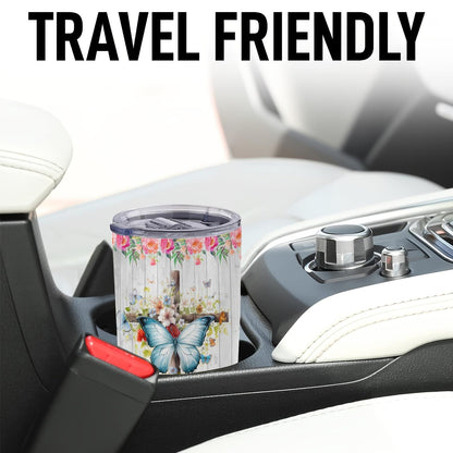 1pc, 20oz Cup Stainless Steel Tumbler, Just a Girl Who Loves Jesus Funny Print Double Wall Vacuum Insulated Travel Mug, Gifts for Parents, Relatives and Friends