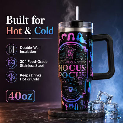 1PC 40oz Witch Apothecary Insulated Tumbler, Double Wall Leak-Proof Portable Cup, Keeps Hot for 12 Hours, Keeps Cold for 24 Hours, Durable for Office, Travel & Daily Use, Ideal Gift for Witchy Style Fans, Friends, Holidays