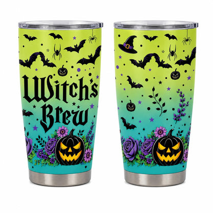 Stylish 20oz Stainless Steel Insulated Flask - Portable Halloween Pumpkin Bat Water Bottle with Lid, Spooky Floral Leakproof Hot-Cold Drinkware Gift for Women, Flasks
