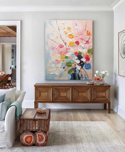 3D Heavy Texture Abstract Floral Oil Painting CZ0096 - Viral Wall Art